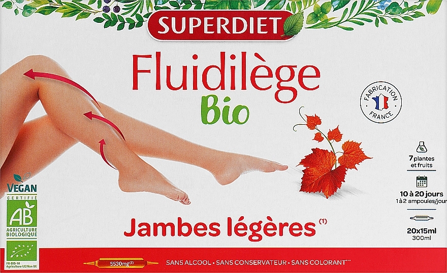 Suplement diety - Superdiet Organic Fluidilège Light Legs  — Zdjęcie N1