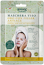 Przeciwstarzeniowa maska w płachcie do twarzy - L'Amande Gold With Anti-Ageing Filler Face Mask — Zdjęcie N1
