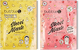 Kup Podwójna maseczka w płachcie do twarzy - Bubble T Face Sheet Mask Duo Lemongrass & Green Tea and Hibiscus & Acai Berry Tea