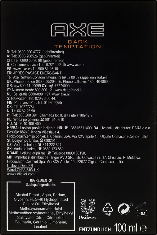Lotion po goleniu - Axe Dark Temptation Aftershave — фото N3