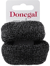 Gumki do włosów, FA-5643, 2 szt., czarne - Donegal — Zdjęcie N1
