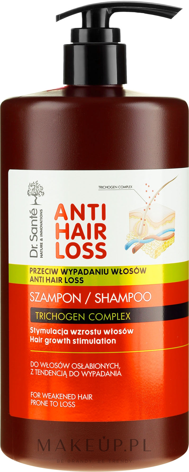 Szampon stymulujący wzrost włosów osłabionych i z tendencją do wypadania - Dr Sante Anti Hair Loss Shampoo — Zdjęcie 1000 ml