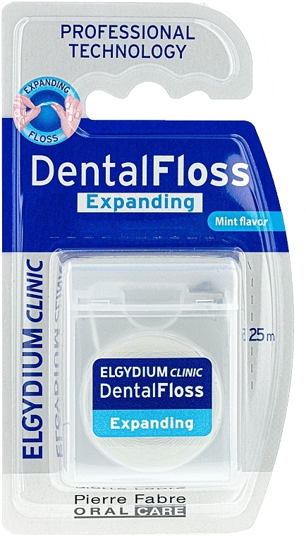 Nić dentystyczna przeciw płytce nazębnej - Elgydium Clinic Dental Floss Expanding Antiplaque — Zdjęcie N2