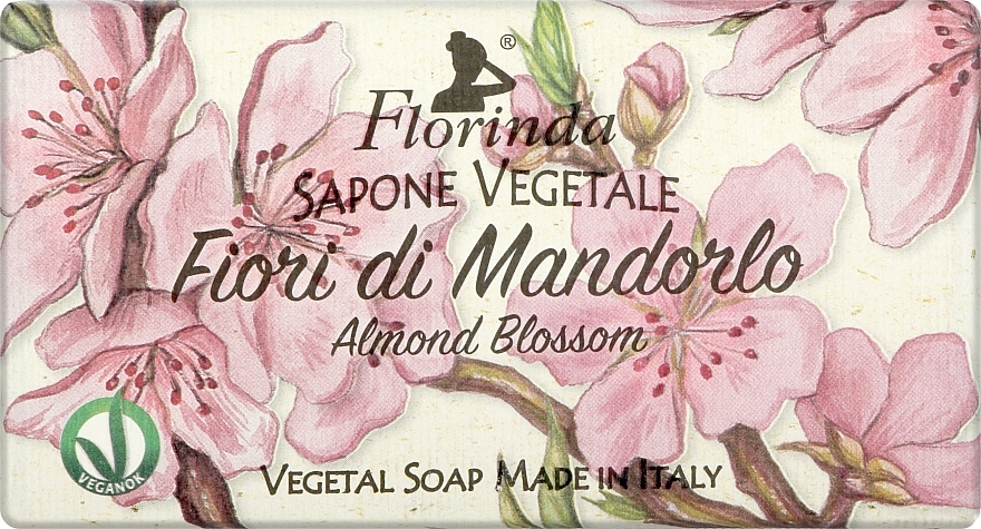 Naturalne mydło Kwiat migdałowca - Florinda Sapone Vegetale Almond Blossom  — Zdjęcie N1