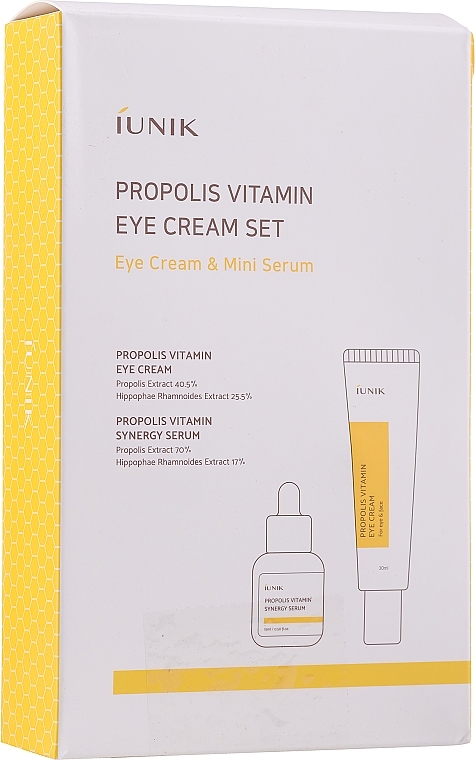 PRZECENA! Zestaw - iUNIK Propolis Vitamin Eye Cream set (eye/cr/30ml + serum/15ml) * — Zdjęcie N3