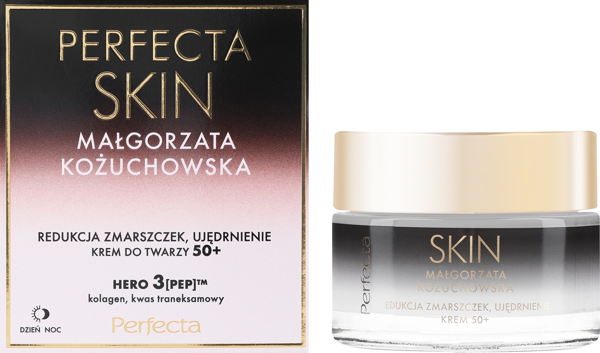 Ujędrniający krem przeciwzmarszczkowy 50+ z peptydami, kolagenem, erytrytolem i prebiotykami - Perfecta Skin — Zdjęcie 50 ml