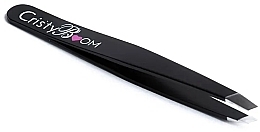 Pęseta do brwi, czarna - Cristyboom Cosmetics Professional Eyebrow Tweezers Black — Zdjęcie N3