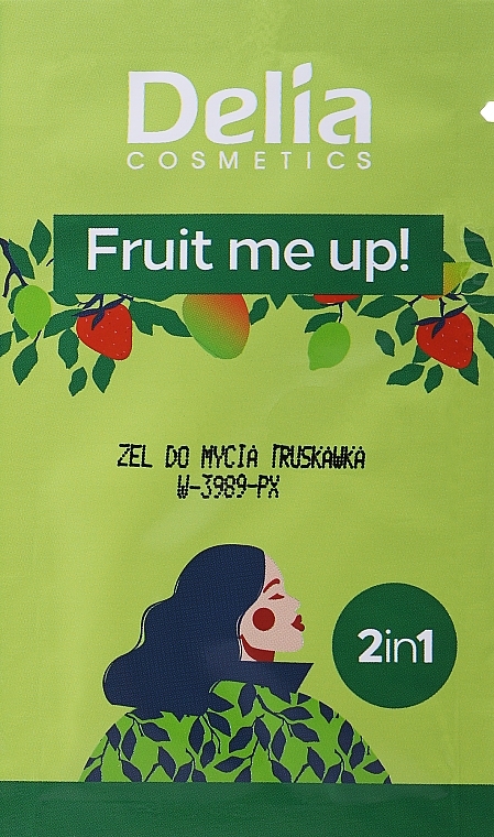 Żel do mycia Truskawka - Delia Fruit Me Up! Face & Body Cleansing Gel 2in1 Strawberry Scented (próbka) — Zdjęcie N1