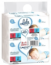 Kup Chusteczki nawilżane dla niemowląt 99% wody, 4 x 72 szt. - Lula Baby