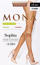 Kup Podkolanówki damskie Sophia, 15 DEN, 2 pary, beige - Mona