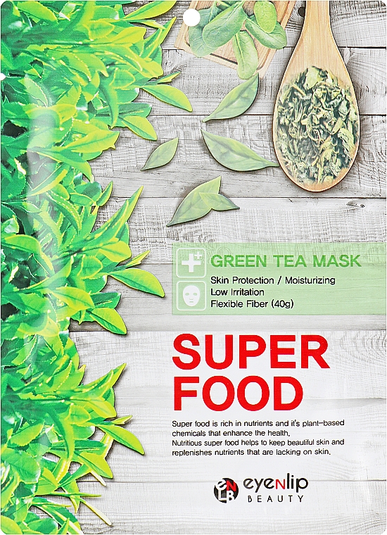 Maska w płachcie Zielona herbata - Eyenlip Super Food Green Tea Mask — Zdjęcie N1