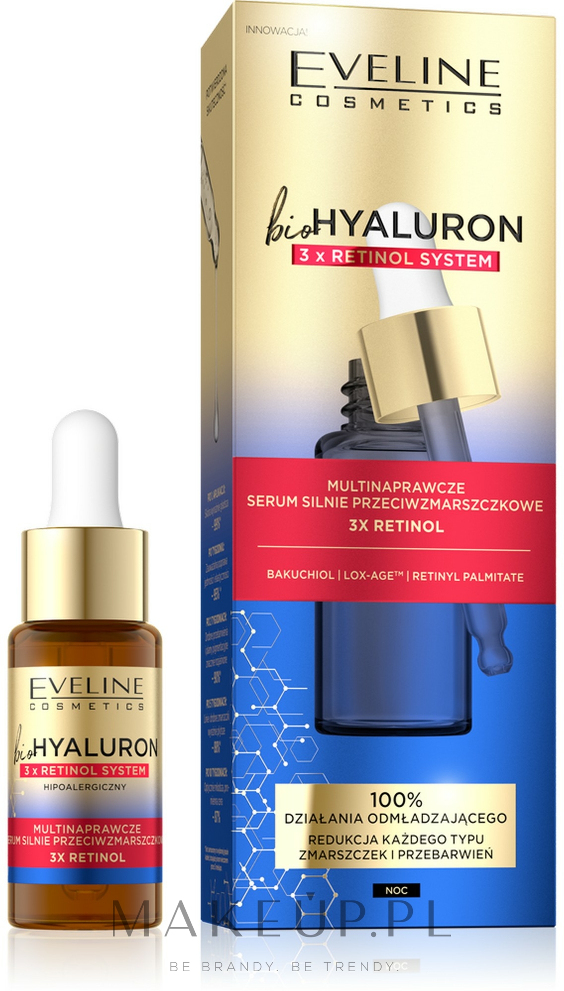 Multinaprawcze serum silnie przeciwzmarszczkowe - Eveline Cosmetics BioHyaluron 3xRetinol System Serum — Zdjęcie 18 ml