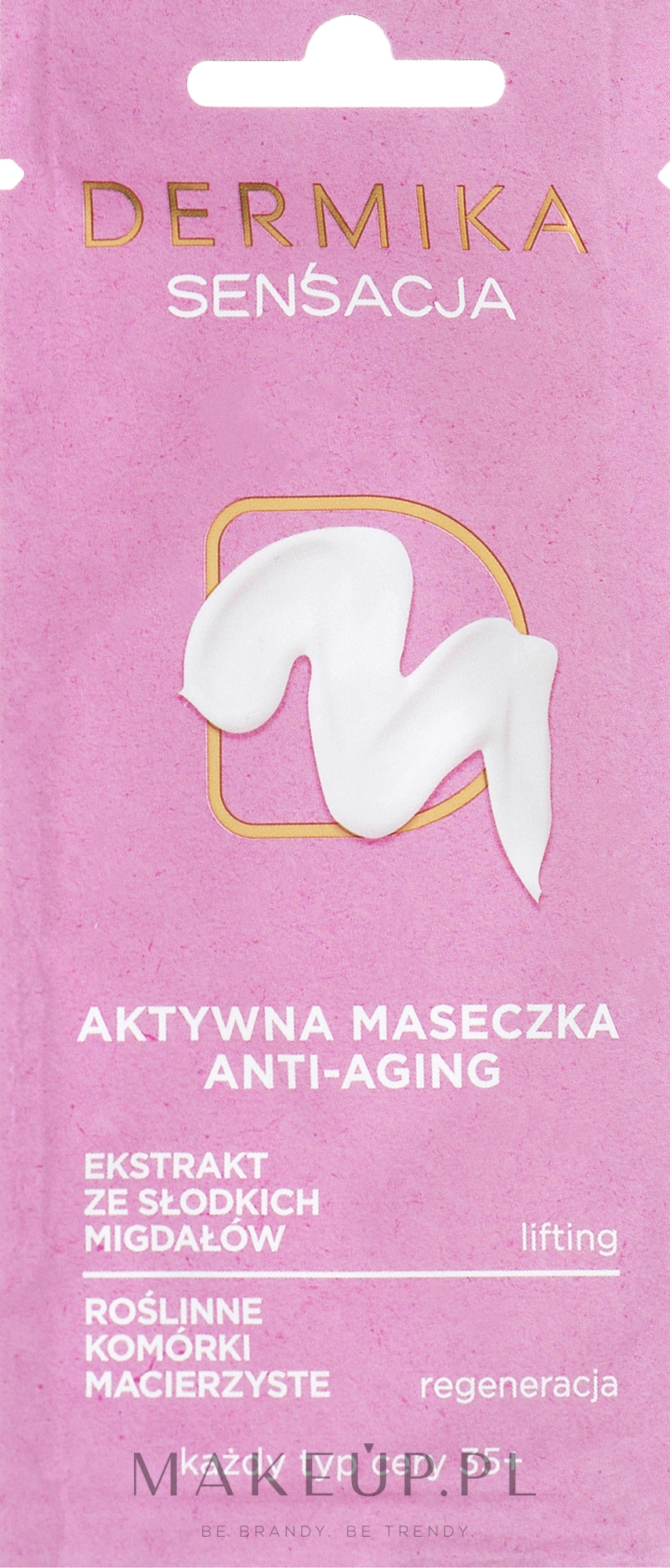 Aktywna maseczka anti-ageing do cery dojrzałej Sensacja - Dermika Active Anti-Aging Mask 35+ — Zdjęcie 10 ml