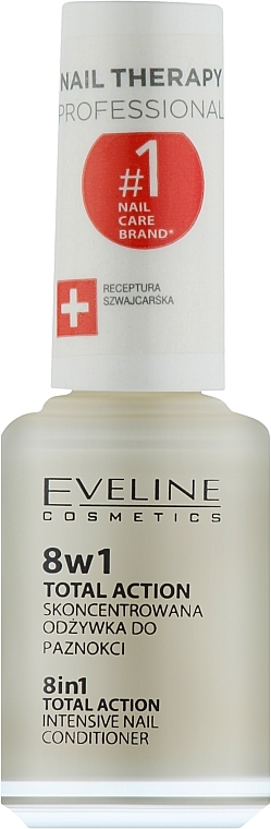 Skoncentrowana odżywka do paznokci 8 w 1 - Eveline Cosmetics Nail Therapy Professional Total Action  — Zdjęcie N1
