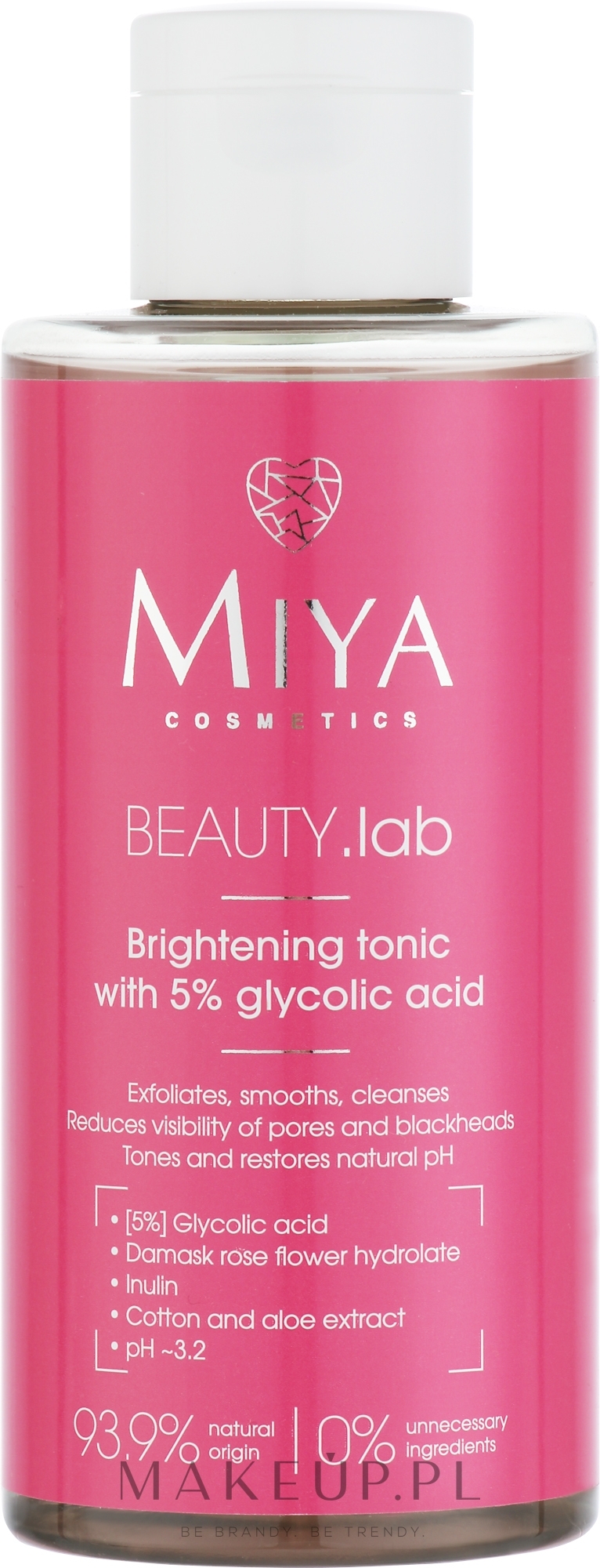 Tonik rozświetlający do twarzy z kwasem glikolowym 5 % - Miya Cosmetics Beauty Lab — Zdjęcie 150 ml