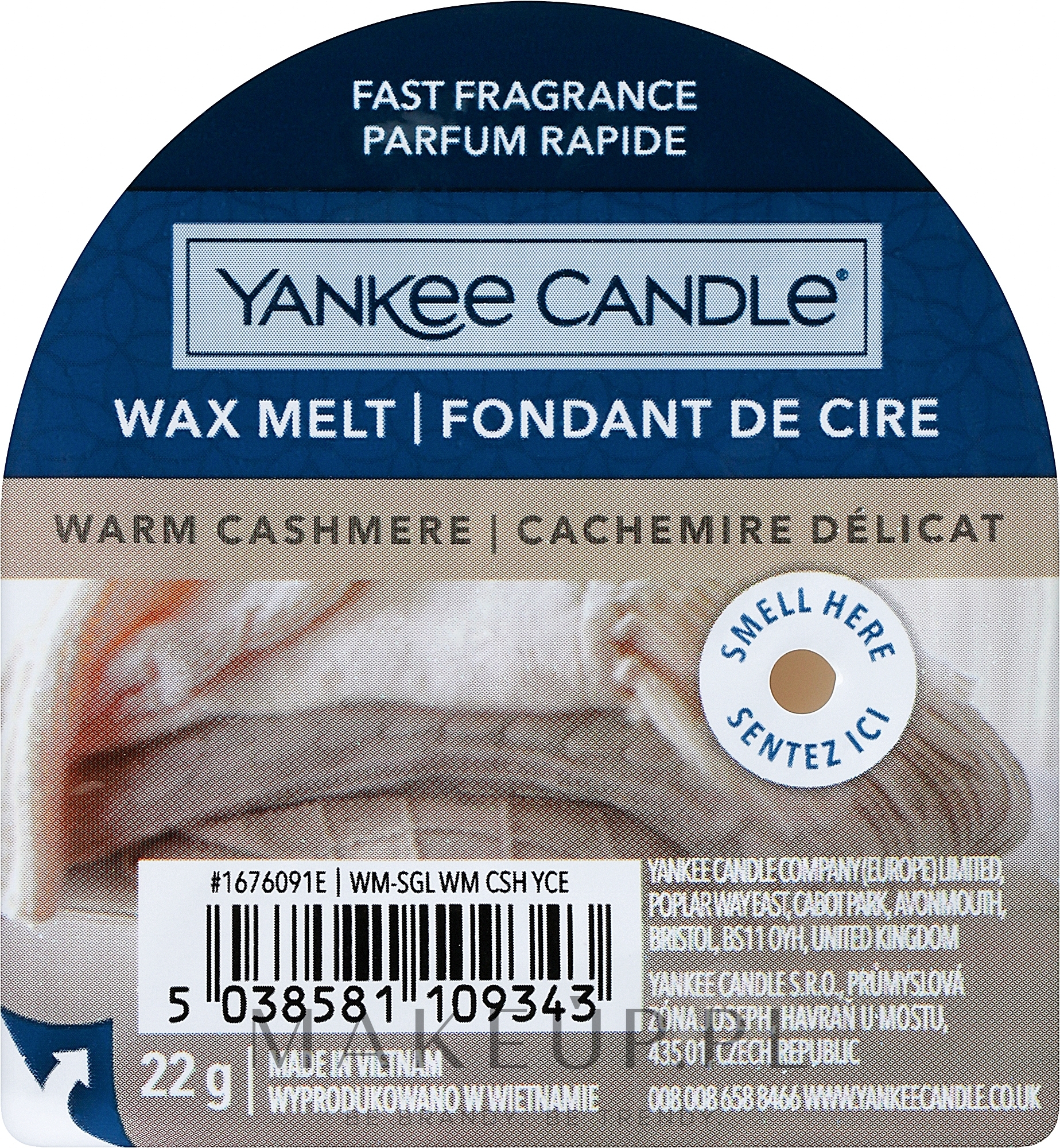 Aromatyczny wosk do kominka - Yankee Candle Wax Melt Warm Cashmere  — Zdjęcie 22 g