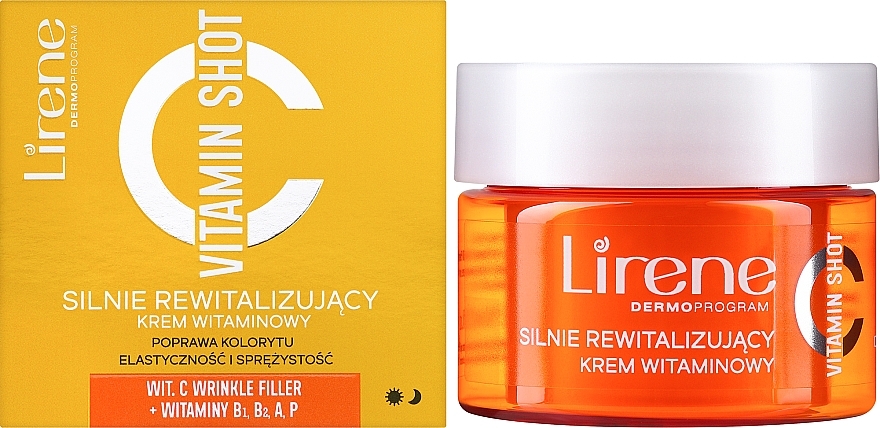 Silnie rewitalizujący krem witaminowy do twarzy - Lirene Vitamin Shot Cream — Zdjęcie N2