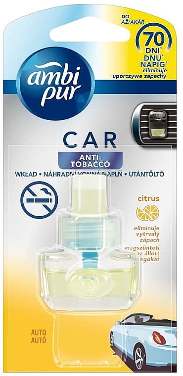 Wymienny wkład do dyfuzora elektrycznego niwelujący zapach nikotyny - Ambi Pur Electric Air Freshener Anti-Tobacco — Zdjęcie N1