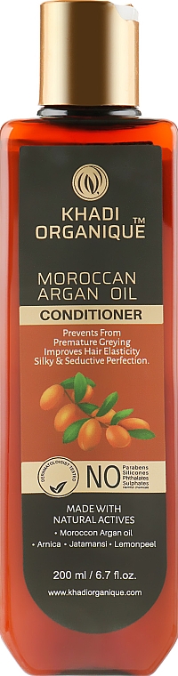 Naturalny balsam do włosów Marokański olejek arganowy - Khadi Organique Moroccan Argan Hair Conditioner — Zdjęcie N2