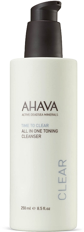 Oczyszczający preparat do twarzy i oczu - Ahava Time To Clear All in One Toning Cleanser
