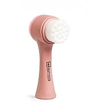 Szczoteczka do mycia twarzy 2 w 1, biodegradowalna, różowa - IDC Institute ECO Facial Brush 2in1 — Zdjęcie N2