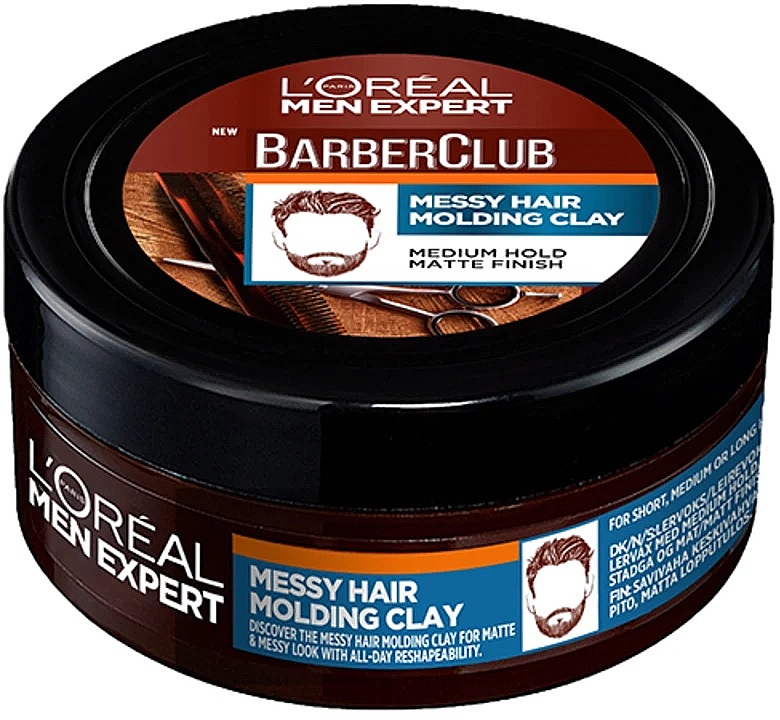 Glinka do włosów - L'Oreal Men Expert Extreme Barber Club Messy Hair Molding Clay — Zdjęcie N1