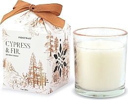 Kup Świeca zapachowa w pudełku prezentowym Cyprys i jodła - Paddywax Cypress & Fir Glass Votive Soy Candle with Copper Rim Boxed