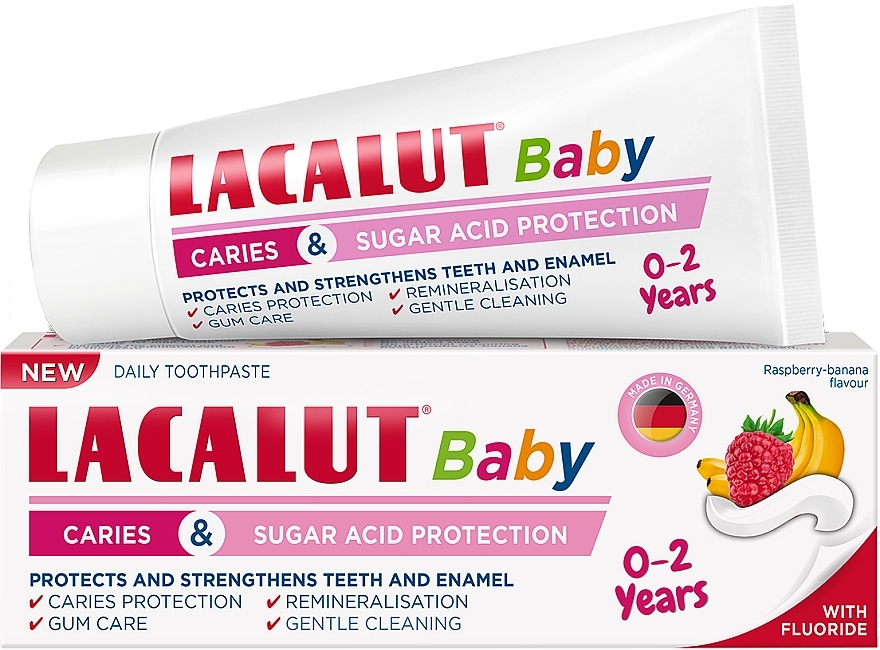 Pasta do zębów dla dzieci Ochrona przed próchnicą i kwasami cukrowymi, 0-2 lat - Lacalut Baby — Zdjęcie N2