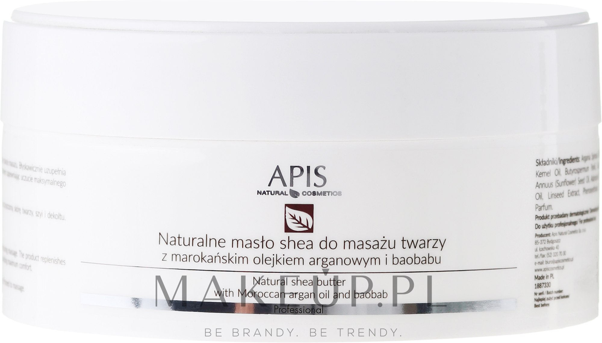 Naturalne masło shea do masażu twarzy z marokańskim olejem arganowym i olejem z baobabu - APIS Professional Regeneration — Zdjęcie 100 g