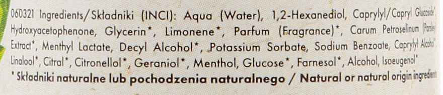 Odświeżający tonik do twarzy z pietruszką - Ingrid Cosmetics Vegan Cooling Parsley Tonic — Zdjęcie N3