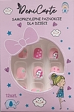 Samoprzylepne paznokcie dla dzieci, 975 Jednorożec, 12 szt. - Deni Carte Tipsy Kids  — Zdjęcie N1
