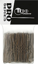 Wsuwki do włosów, pofalowane, 50 mm, brązowe - Tico Professional — Zdjęcie N1