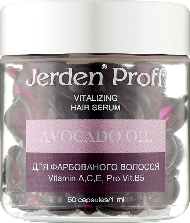 Serum regenerujące w kapsułkach do włosów farbowanych - Jerden Proff Vitalizing Hair Serum Avocado Oil