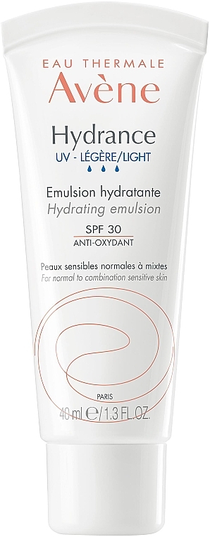 Lekka nawilżająca emulsja do twarzy SPF 30 - Avène Eau Thermale Hydrance Light Hydrating Emulsion