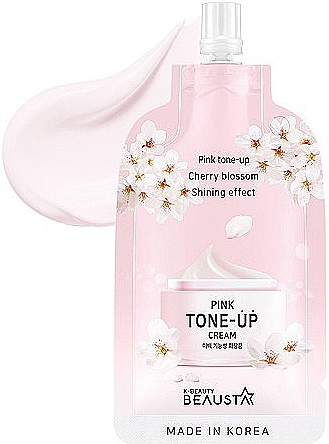 Rozświetlający krem do twarzy - Beausta Pink Tone-Up Cream