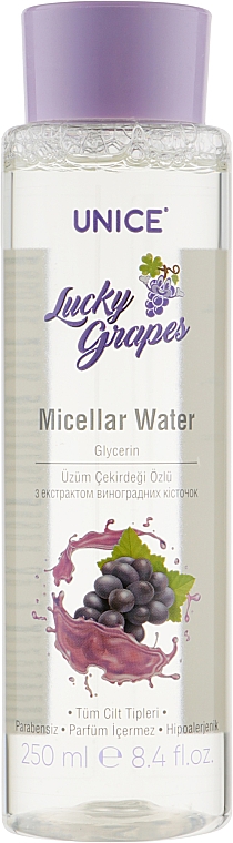 Woda micelarna z wyciągiem z pestek winogron - Unice