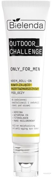 Nawilżający krem ​​przeciwzmarszczkowy pod oczy - Bielenda Only For Men Outdoor Challenge Roll-On Moisturizing And Anti-Wrinkle Eye Cream — Zdjęcie 15 ml