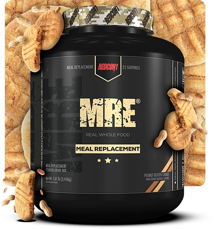 Odżywki sportowe - RedCon1 MRE Peanut Butter Cookie Meal Replacement — Zdjęcie N2