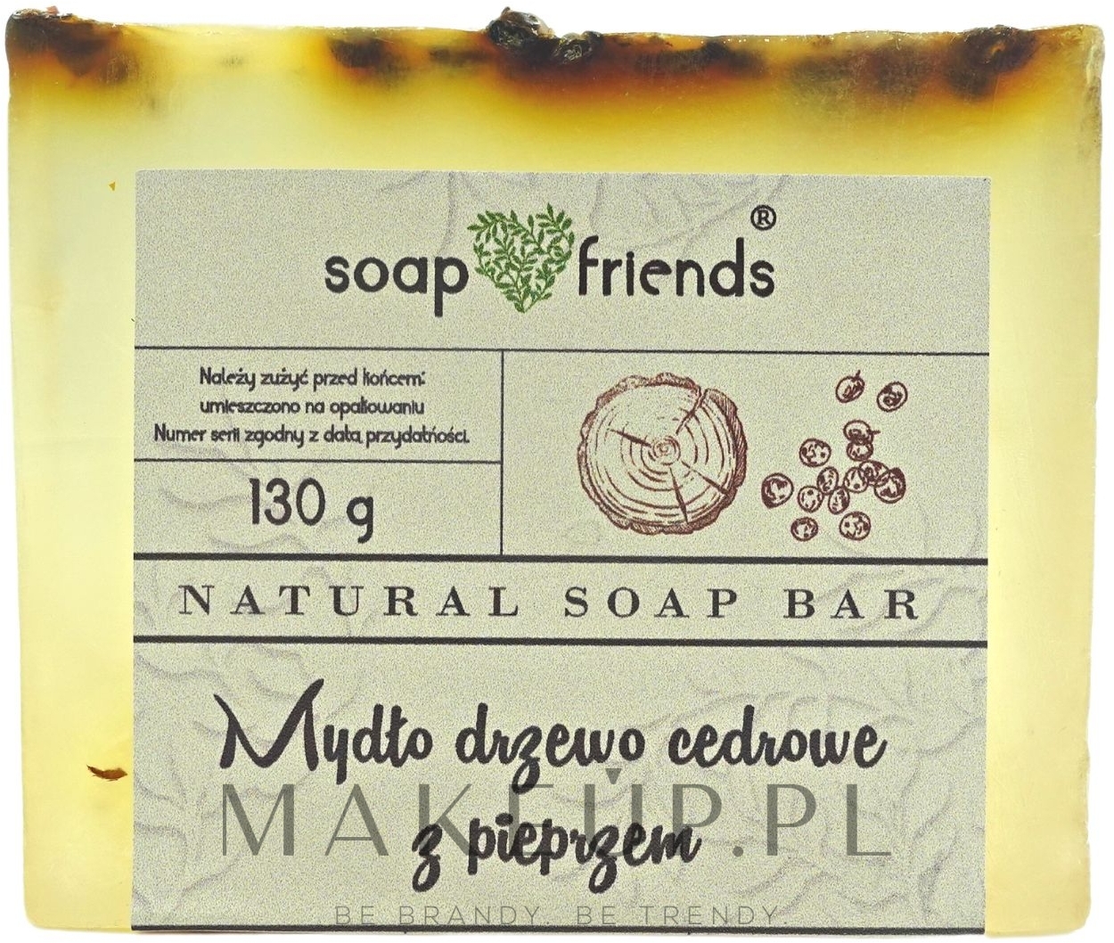 Glicerynowe mydło w kostce Drzewo cedrowe z pieprzem - Soap&Friends — Zdjęcie 130 g