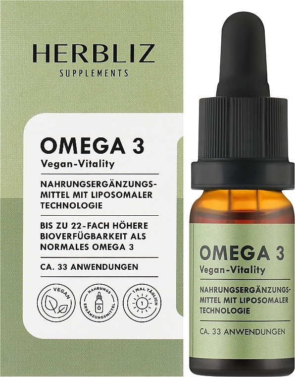 Suplement diety w kroplach - Herbliz Omega 3 Vegan — Zdjęcie N2