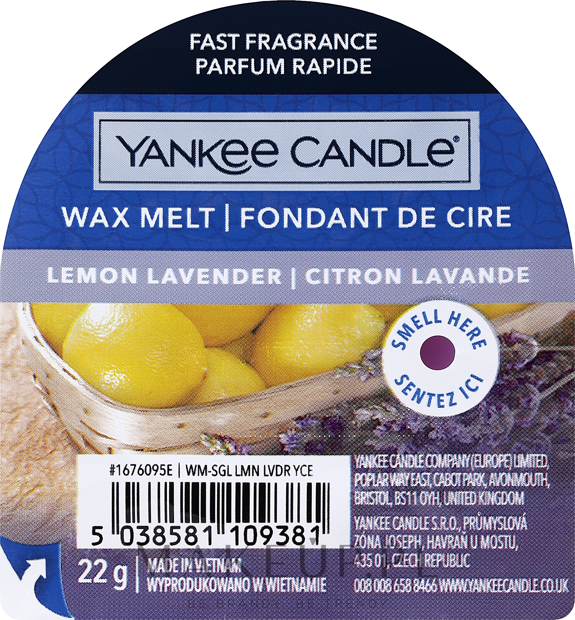 Wosk zapachowy - Yankee Candle Lemon Lavender Wax Melt — Zdjęcie 22 g