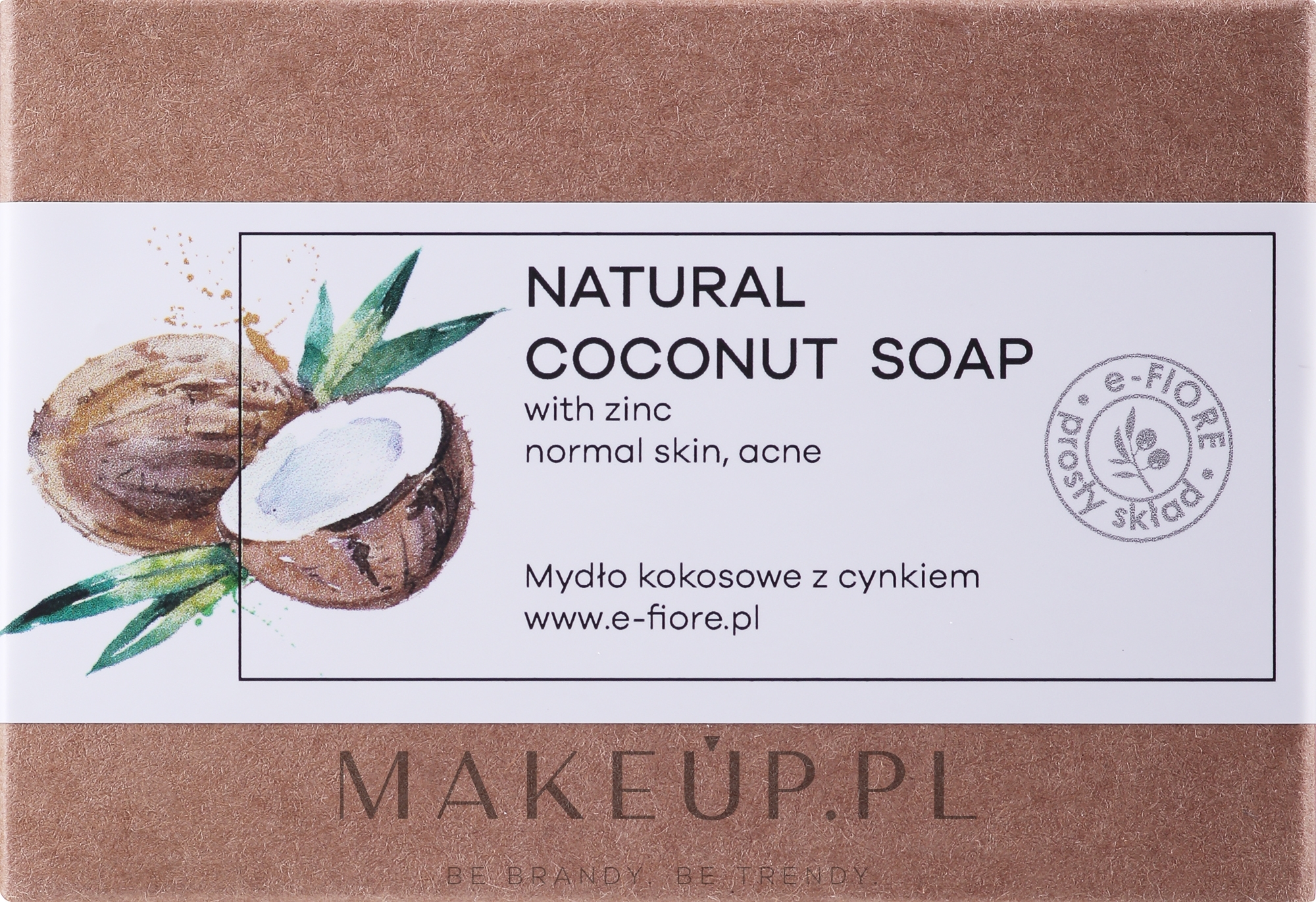 Naturalne cynkowe mydło w kostce z olejem kokosowym - E-Fiore — Zdjęcie 100 g