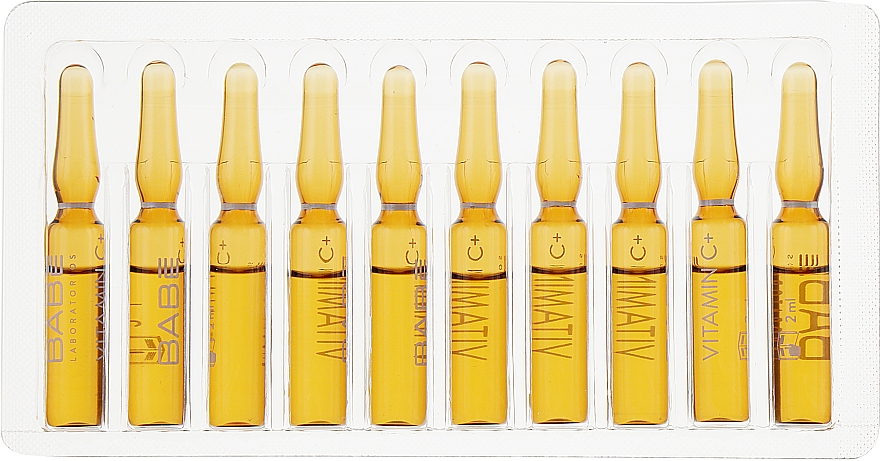 Antyoksydacyjny koncentrat w ampułkach do depigmentacji skóry - Babé Laboratorios Vitamin C+ Ampoule Solutions — Zdjęcie N2