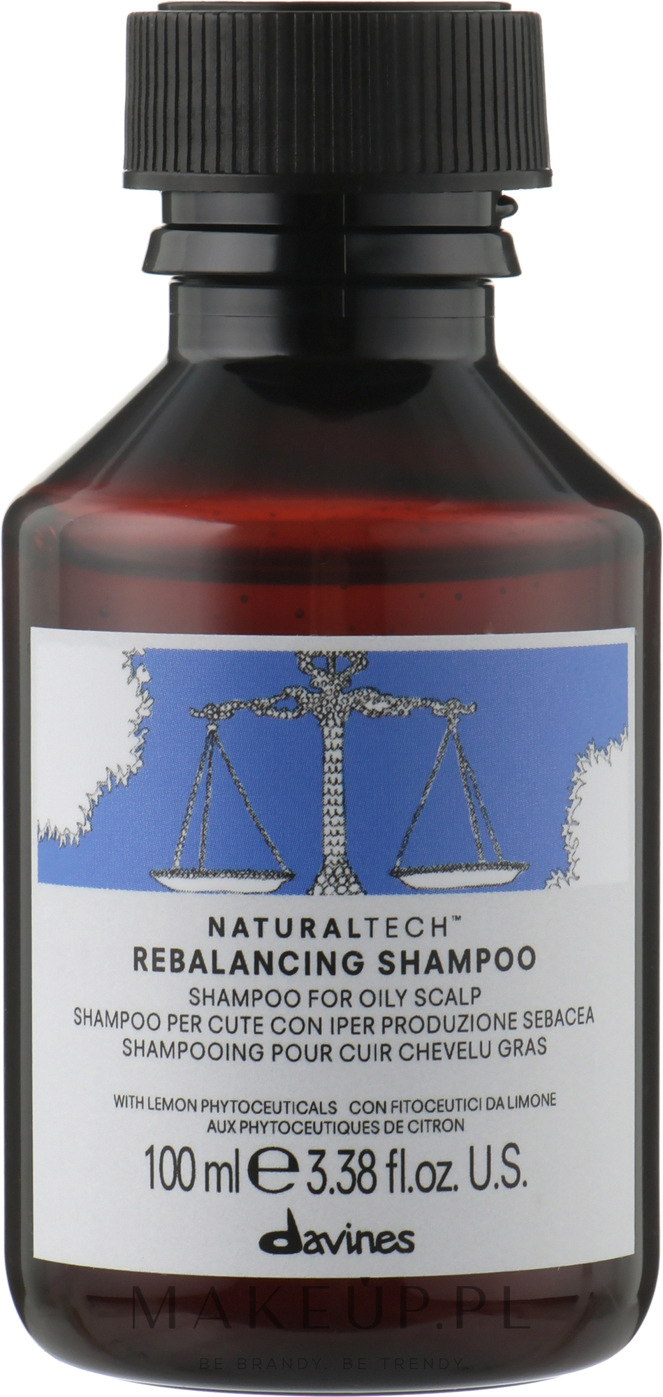 Szampon przeciwdziałający nadmiernej produkcji sebum - Davines Rebalancing Shampoo — Zdjęcie 100 ml