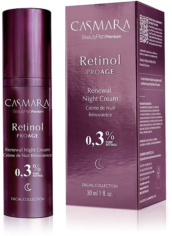 Odbudowujący krem na noc z retinolem 0,3% - Casmara Retinol Proage Renewal Night Cream 0,3% Retinol — Zdjęcie N1