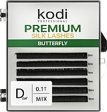 Sztuczne rzęsy Butterfly Green D 0.10 (6 rzędów: 8/10) - Kodi Professional — Zdjęcie N1