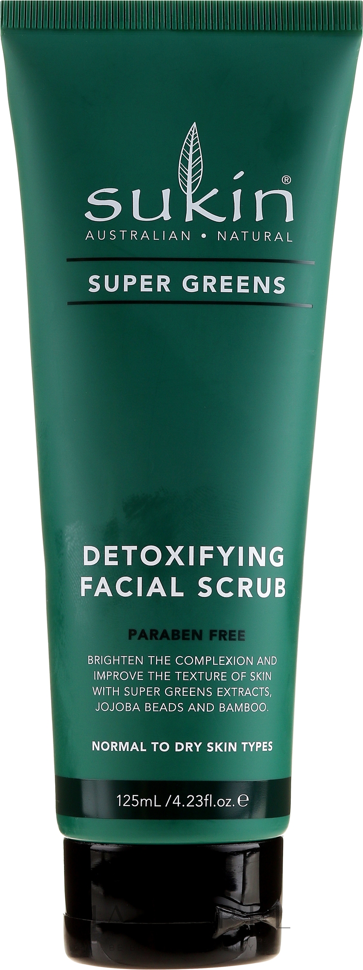 Peeling do twarzy - Sukin Super Greens Detoxifying Facial Scrub — Zdjęcie 125 ml