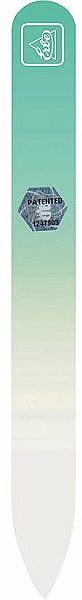 Szklany pilnik do paznokci, 9 cm, pastelowa zieleń - Erbe Solingen Soft-Touch — Zdjęcie N1