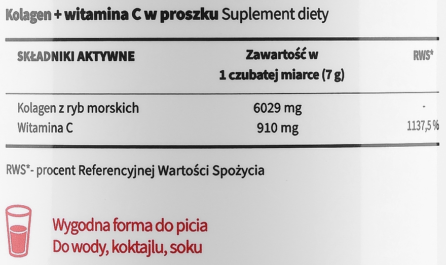 Kolagen w proszku + witamina C - Noble Health Kolagen Vitamin C  — Zdjęcie N3