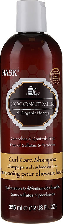 Odżywczy szampon z olejkiem kokosowym do włosów kręconych - Hask Coconut Milk & Organic Honey Curl Care Shampoo — Zdjęcie N1